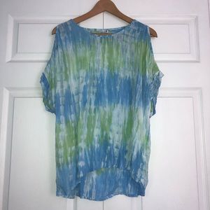 Tie Dye Ava Sky Cold Shoulder Top